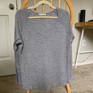 Gray waffle knit long sleeve